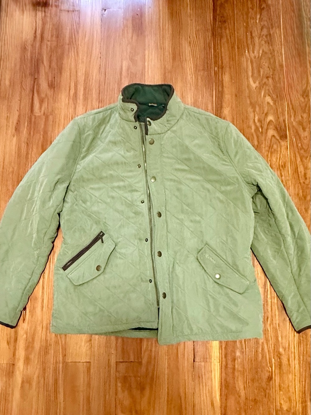 Barbour Light Green Quilted Field Jacket